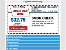Tablet Screenshot of cypresssmogcheck.com